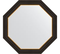 Зеркало в багетной раме EVOFORM черное дерево с золотом 71 мм, 74x74 см BY 3876