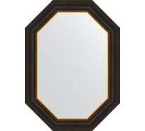Зеркало в багетной раме EVOFORM черное дерево с золотом 71 мм, 53x73 см BY 7285