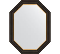 Зеркало в багетной раме EVOFORM черное дерево с золотом 71 мм, 63x83 см BY 7287