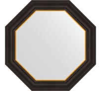 Зеркало в багетной раме EVOFORM черное дерево с золотом 71 мм, 58x58 см BY 7402