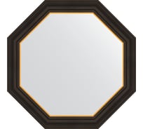 Зеркало в багетной раме EVOFORM черное дерево с золотом 71 мм, 68x68 см BY 7403