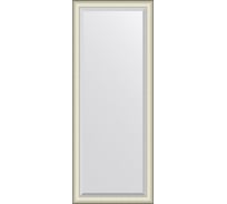 Напольное зеркало с фацетом в багетной раме EVOFORM белая кожа с хромом 78 мм, 79x200 см BY 6191