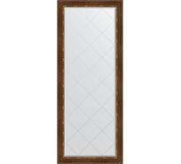 Напольное зеркало с гравировкой в багетной раме EVOFORM римская бронза 88 мм, 81x201 см BY 6319