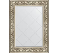 Зеркало с гравировкой в багетной раме EVOFORM барокко серебро 106 мм, 70x92 см BY 4123