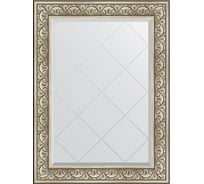 Зеркало с гравировкой в багетной раме EVOFORM барокко серебро 106 мм, 80x107 см BY 4209