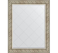 Зеркало с гравировкой в багетной раме EVOFORM барокко серебро 106 мм, 100x125 см BY 4381