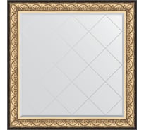 Зеркало с гравировкой в багетной раме EVOFORM барокко золото 106 мм, 110x110 см BY 4466