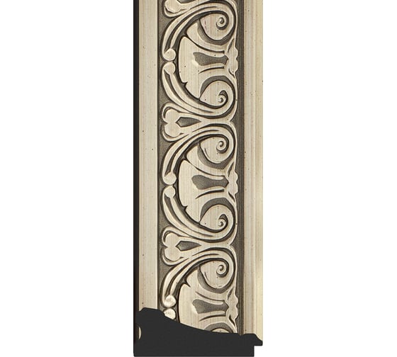 Зеркало с гравировкой в багетной раме EVOFORM барокко серебро 106 мм, 110x110 см BY 4467