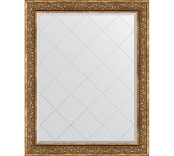 Зеркало с гравировкой в багетной раме EVOFORM вензель бронзовый 101 мм, 99x124 см BY 4378 1