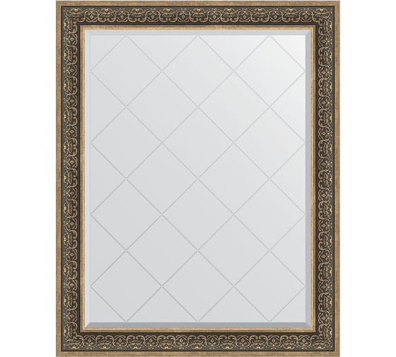 Зеркало с гравировкой в багетной раме EVOFORM вензель серебряный 101 мм, 99x124 см BY 4379