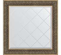 Зеркало с гравировкой в багетной раме EVOFORM вензель серебряный 101 мм, 89x89 см BY 4336