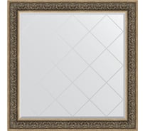 Зеркало с гравировкой в багетной раме EVOFORM вензель серебряный 101 мм, 109x109 см BY 4465