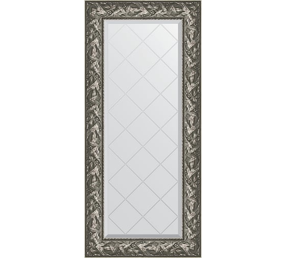 Зеркало с гравировкой в багетной раме EVOFORM византия серебро 99 мм, 59x128 см BY 4071 1