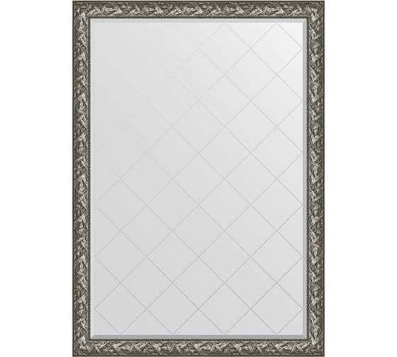 Зеркало с гравировкой в багетной раме EVOFORM византия серебро 99 мм, 134x188 см BY 4501