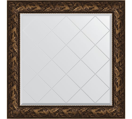 Зеркало с гравировкой в багетной раме EVOFORM византия бронза 99 мм, 89x89 см BY 4330 1