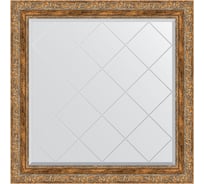 Зеркало с гравировкой в багетной раме EVOFORM виньетка античная бронза 85 мм, 85x85 см BY 4316