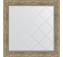 Зеркало с гравировкой в багетной раме EVOFORM виньетка античное серебро 85 мм, 85x85 см BY 4315