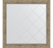 Зеркало с гравировкой в багетной раме EVOFORM виньетка античное серебро 85 мм, 105x105 см BY 4444