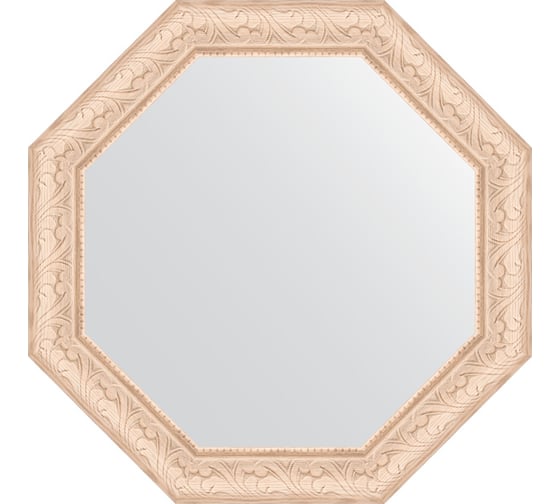 Зеркало EVOFORM в багетной раме - беленый дуб 57 mm (50,8x50,8 cm) 3697 1