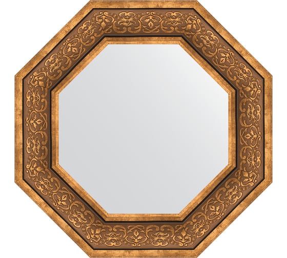 Зеркало EVOFORM в багетной раме - вензель бронзовый 101 mm (59,4x59,4 cm) 3838