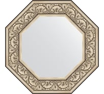 Зеркало EVOFORM в багетной раме - барокко серебро 106 mm (60,4x60,4 cm) 3847