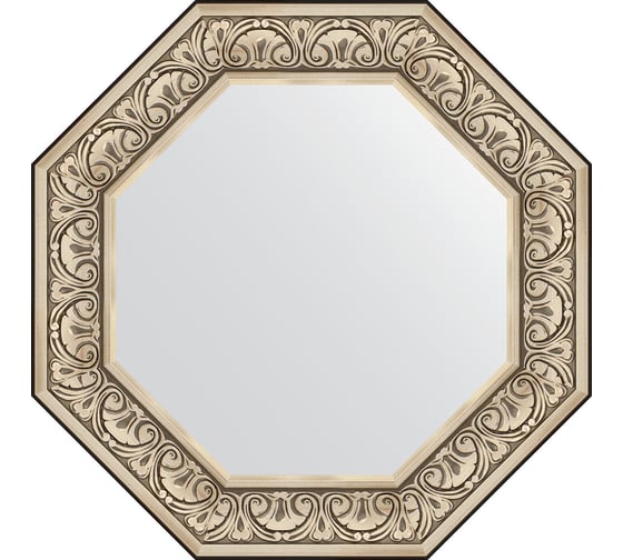 Зеркало EVOFORM в багетной раме - барокко серебро 106 mm (70,4x70,4 cm) 3848 1