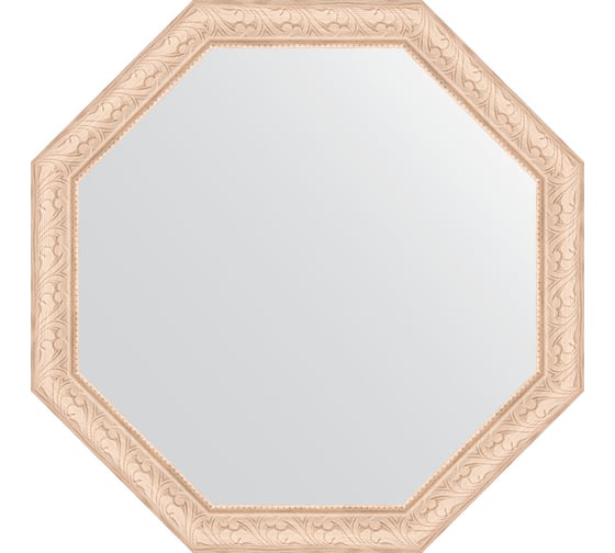 Зеркало EVOFORM в багетной раме - беленый дуб 57 mm (65x65 cm) 3972 1