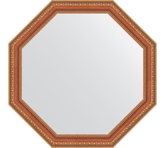 Зеркало EVOFORM в багетной раме - бронзовые бусы на дереве 60 mm (66x66 cm) 3982
