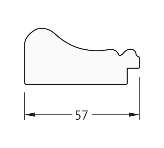 Зеркало EVOFORM в багетной раме - беленый дуб 57 mm (55x70 cm) 7034