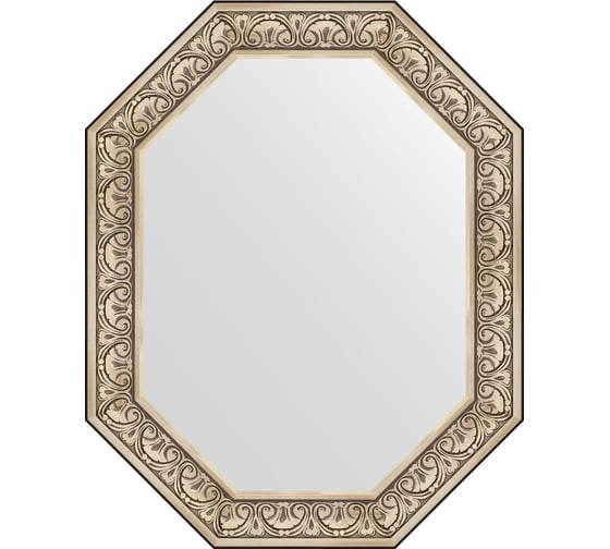 Зеркало EVOFORM в багетной раме - барокко серебро 106 mm (80x100 cm) 7248