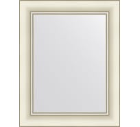 Зеркало EVOFORM в багетной раме - белый с серебром 60 mm (41x51 cm) BY 7625