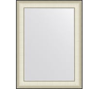 Зеркало EVOFORM в багетной раме - белая кожа с хромом 78 mm (58x78 cm) BY 7626