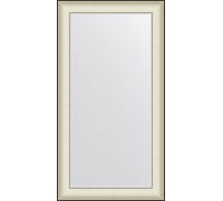 Зеркало EVOFORM в багетной раме - белая кожа с хромом 78 mm (58x108 cm) BY 7627