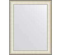 Зеркало EVOFORM в багетной раме - белая кожа с хромом 78 mm (68x88 cm) BY 7630