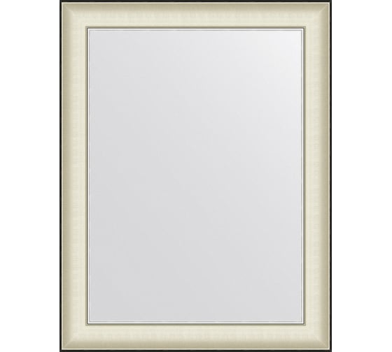 Зеркало EVOFORM в багетной раме - белая кожа с хромом 78 mm (68x88 cm) BY 7630
