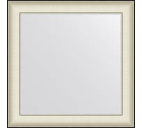 Зеркало EVOFORM в багетной раме - белая кожа с хромом 78 mm (68x68 cm) BY 7629