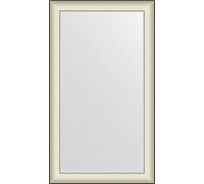 Зеркало EVOFORM в багетной раме - белая кожа с хромом 78 mm (68x118 cm) BY 7631