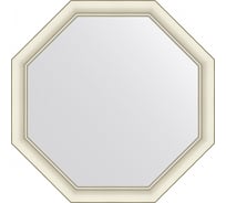 Зеркало EVOFORM в багетной раме - белый с серебром 60 mm (71x71 cm) BY 7432