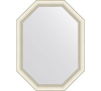 Зеркало EVOFORM в багетной раме - белый с серебром 60 mm (61x81 cm) BY 7435