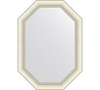 Зеркало EVOFORM в багетной раме - белый с серебром 60 mm (51x71 cm) BY 7433