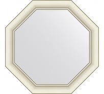 Зеркало EVOFORM в багетной раме - белый с серебром 60 mm (56x56 cm) BY 7437