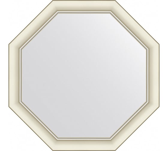 Зеркало EVOFORM в багетной раме - белый с серебром 60 mm (66x66 cm) BY 7438 1