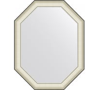 Зеркало EVOFORM в багетной раме - белая кожа с хромом 78 mm (74x94 cm) BY 7445