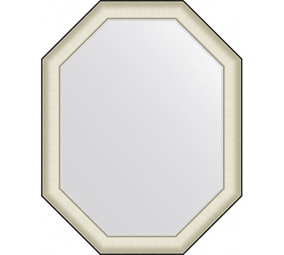 Зеркало EVOFORM в багетной раме - белая кожа с хромом 78 mm (74x94 cm) BY 7445 1