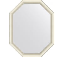 Зеркало EVOFORM в багетной раме - белый с серебром 60 mm (71x91 cm) BY 7436