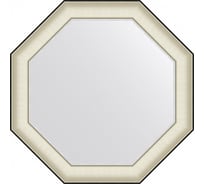 Зеркало EVOFORM в багетной раме - белая кожа с хромом 78 mm (69x69 cm) BY 7447