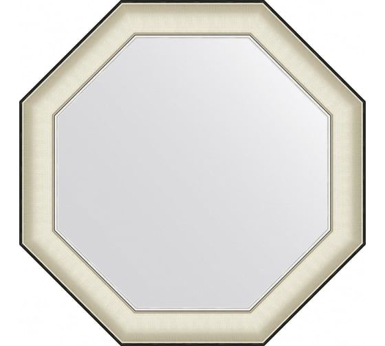 Зеркало EVOFORM в багетной раме - белая кожа с хромом 78 mm (69x69 cm) BY 7447 1