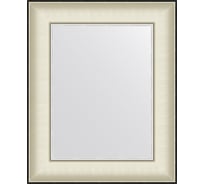 Зеркало EVOFORM в багетной раме - белая кожа с хромом 78 mm (44x54 cm) BY 7636