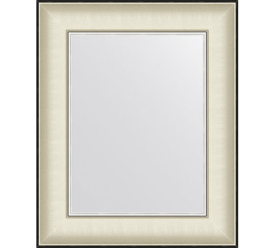Зеркало EVOFORM в багетной раме - белая кожа с хромом 78 mm (44x54 cm) BY 7636 1