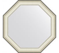 Зеркало EVOFORM в багетной раме - белая кожа с хромом 78 mm (74x74 cm) BY 7441